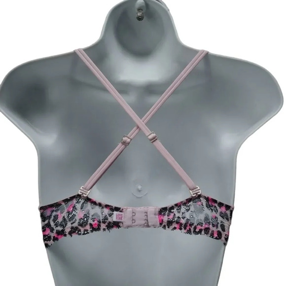 Pink by Victoria Secret Push Up Bra  Satin/Lace 32C - Picture 9 of 12